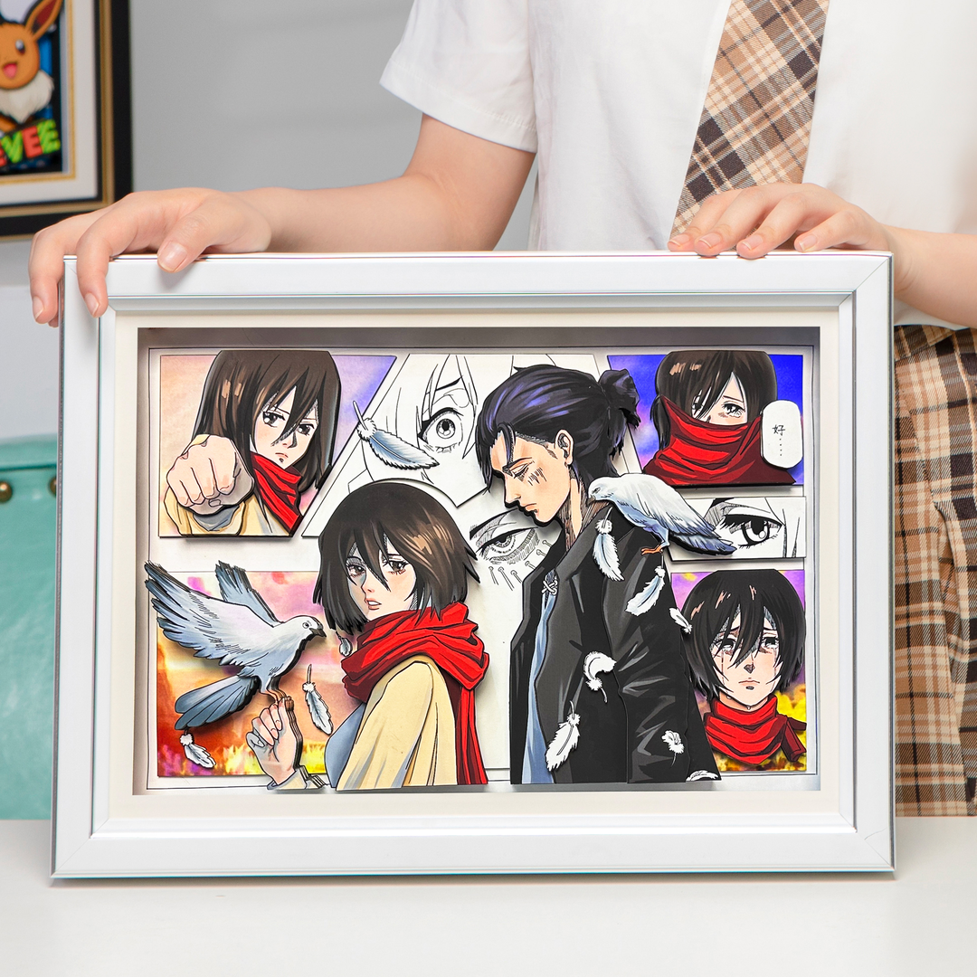 3D デコレーション絵 エレンとミカサ【進撃の巨人】