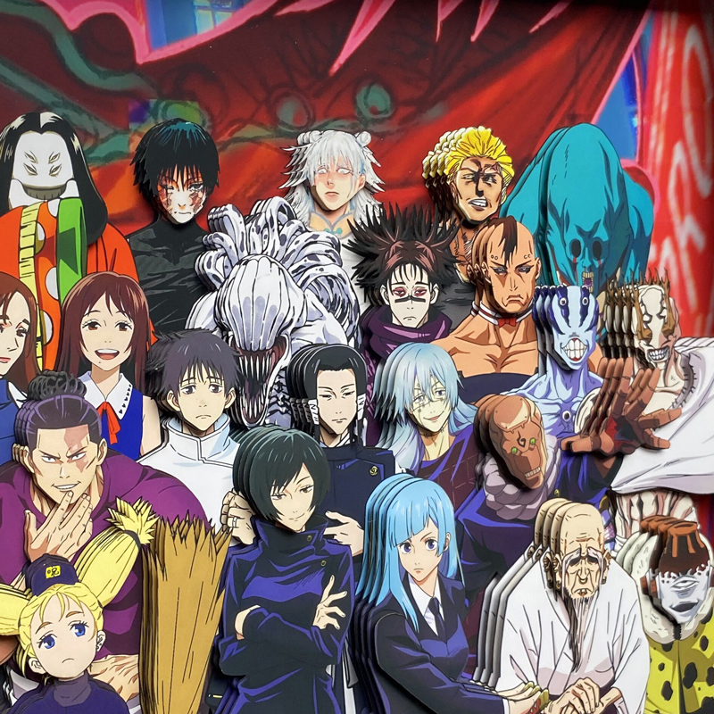 呪術廻戦  Jujutsu Kaisen  繪畫  3D 額装 カラー選 3D デコレーション絵 【呪術廻戦】全員の写真