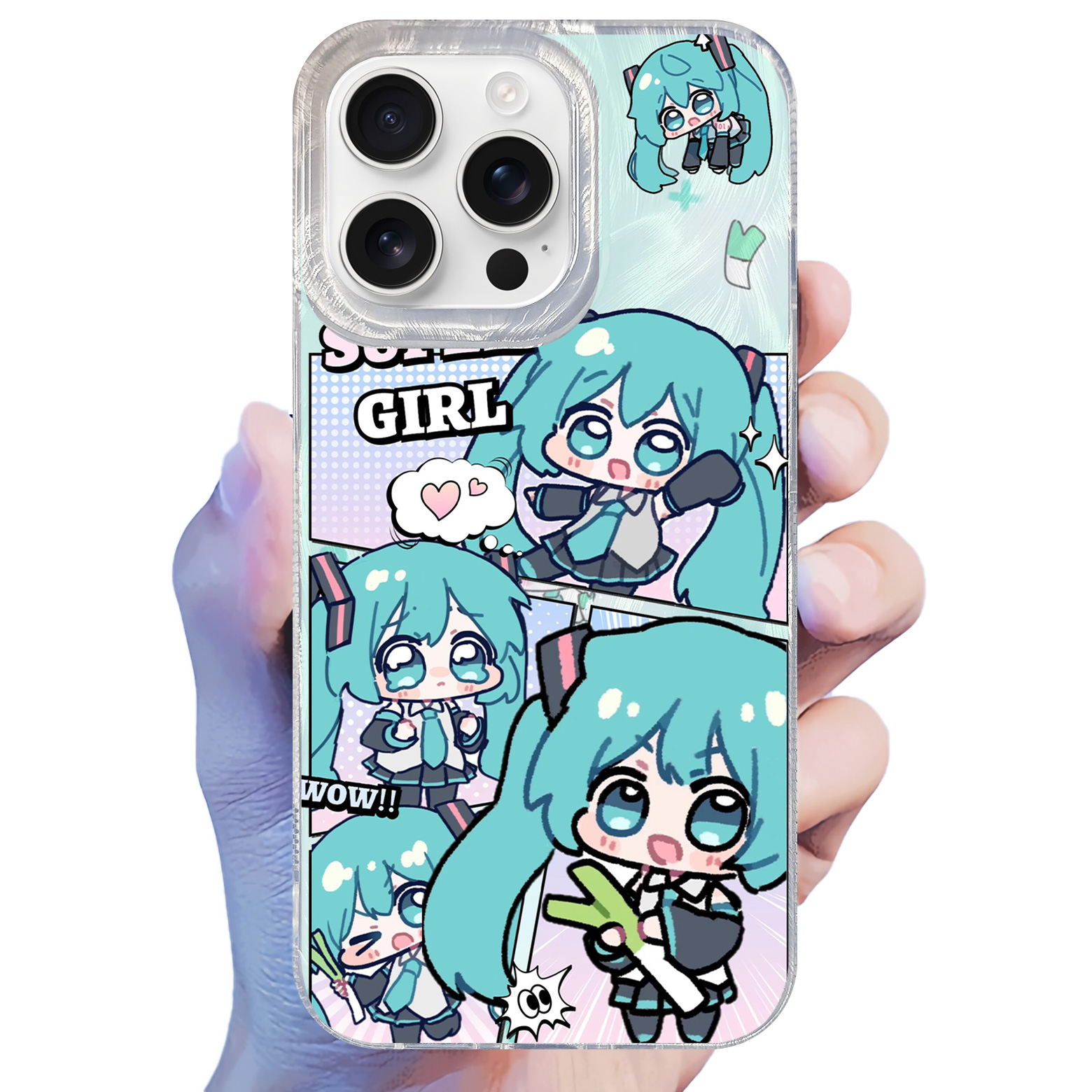 フェザーテクスチャーレーザーグラデーションスマートフォンケース【初音ミク】