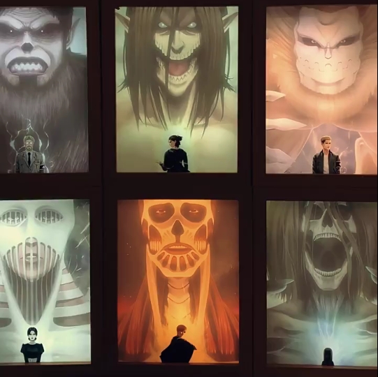 夕暮れの光と影のフレーム【進撃の巨人-変身巨人】4種類