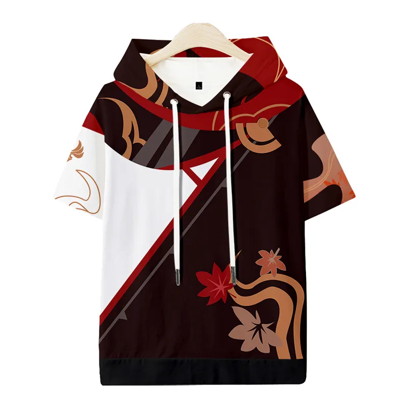 原神楓原万葉のプリントTシャツ＆ショートパンツ