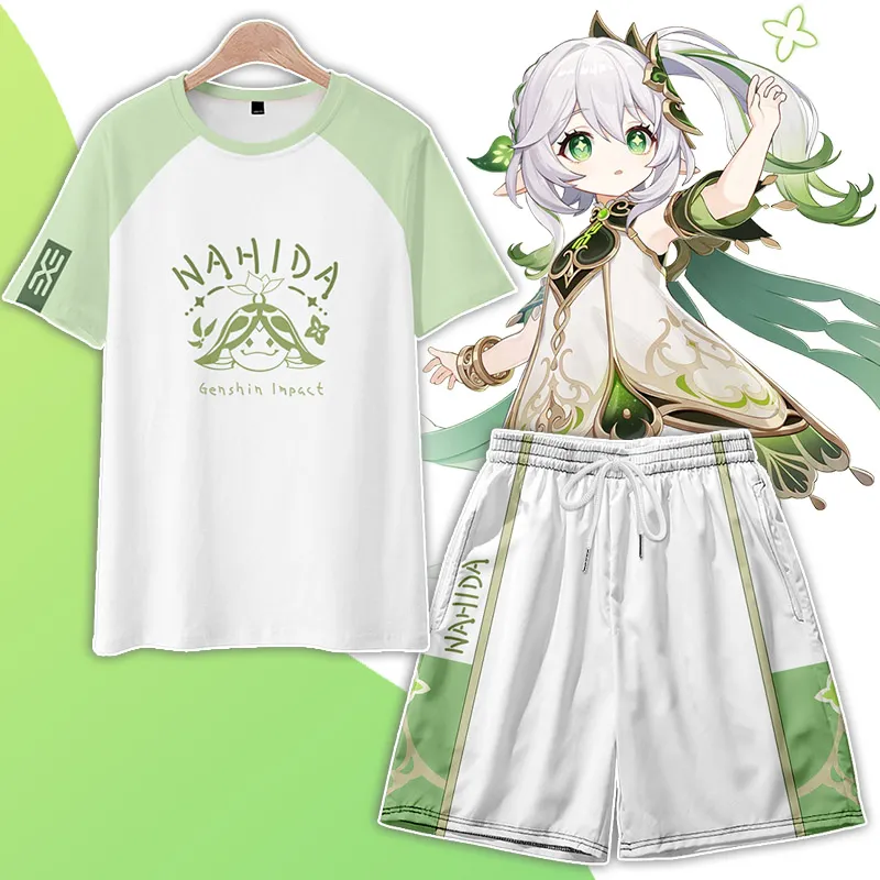 原神ナヒーダのプリントシャツ＆ショートパンツ