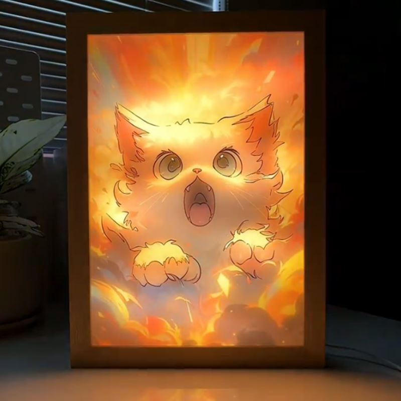 夕暮れの光と影のフレーム【ネコ匹】