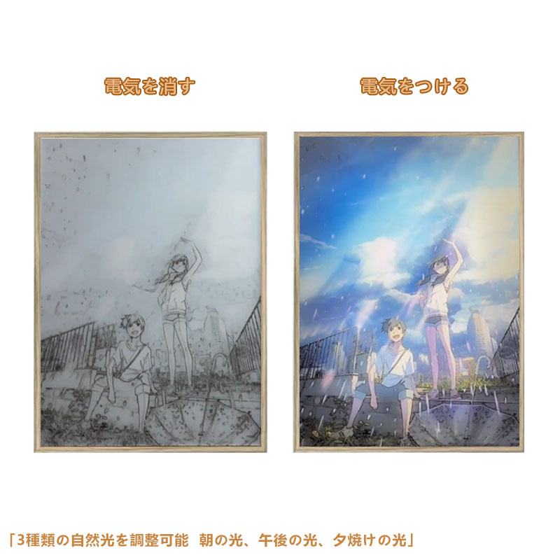 夕暮れの光と影の絵【天気の子】2種類