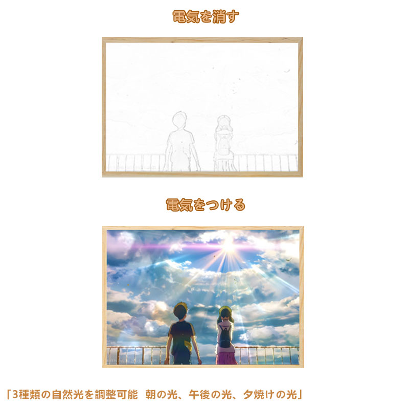 夕暮れの光と影の絵【天気の子】2種類