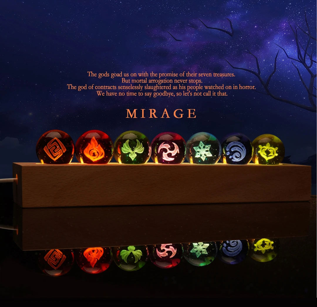 原神 神の目 水晶球 ナイトライト