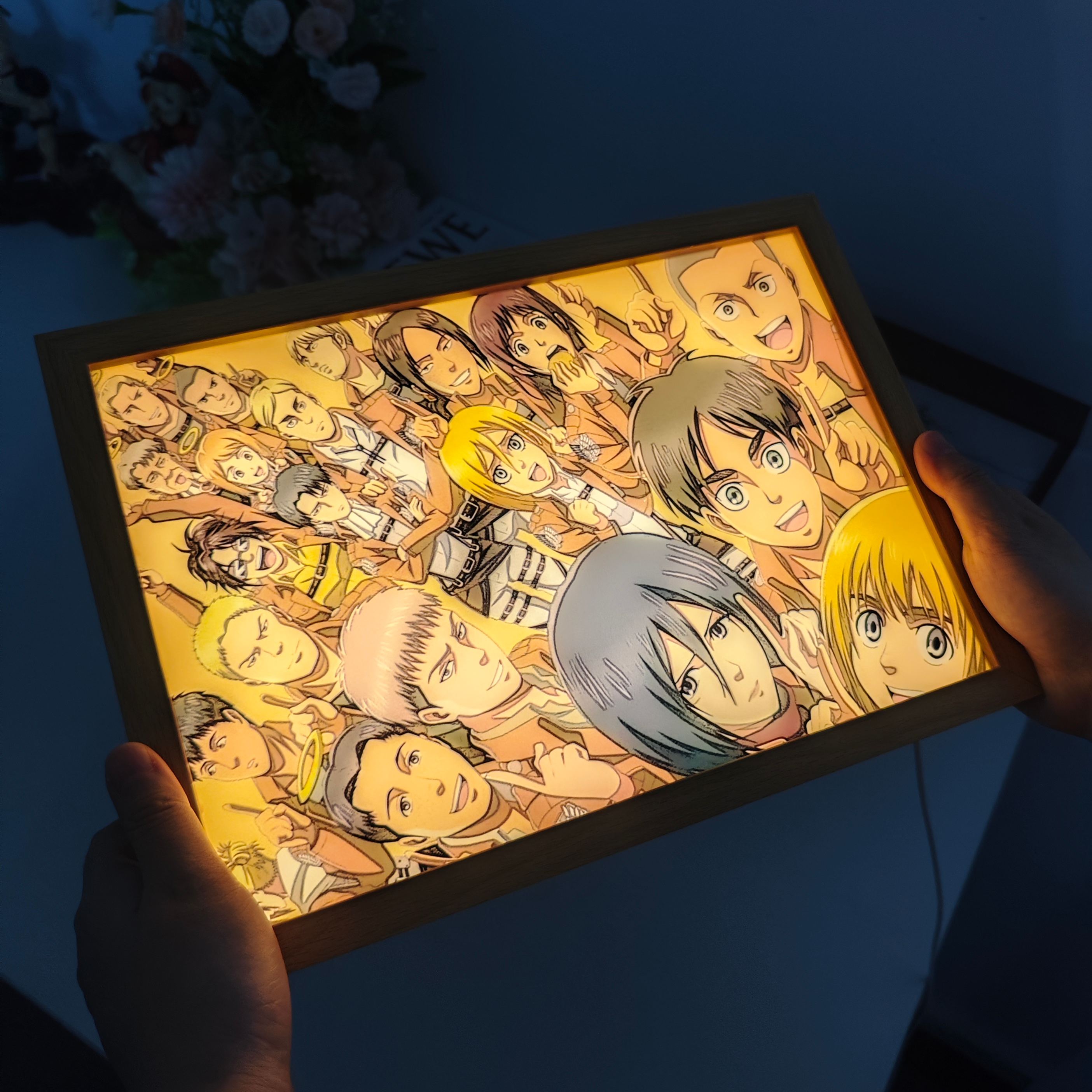 夕暮れの光と影の絵【進撃の巨人-集合写真】4種類