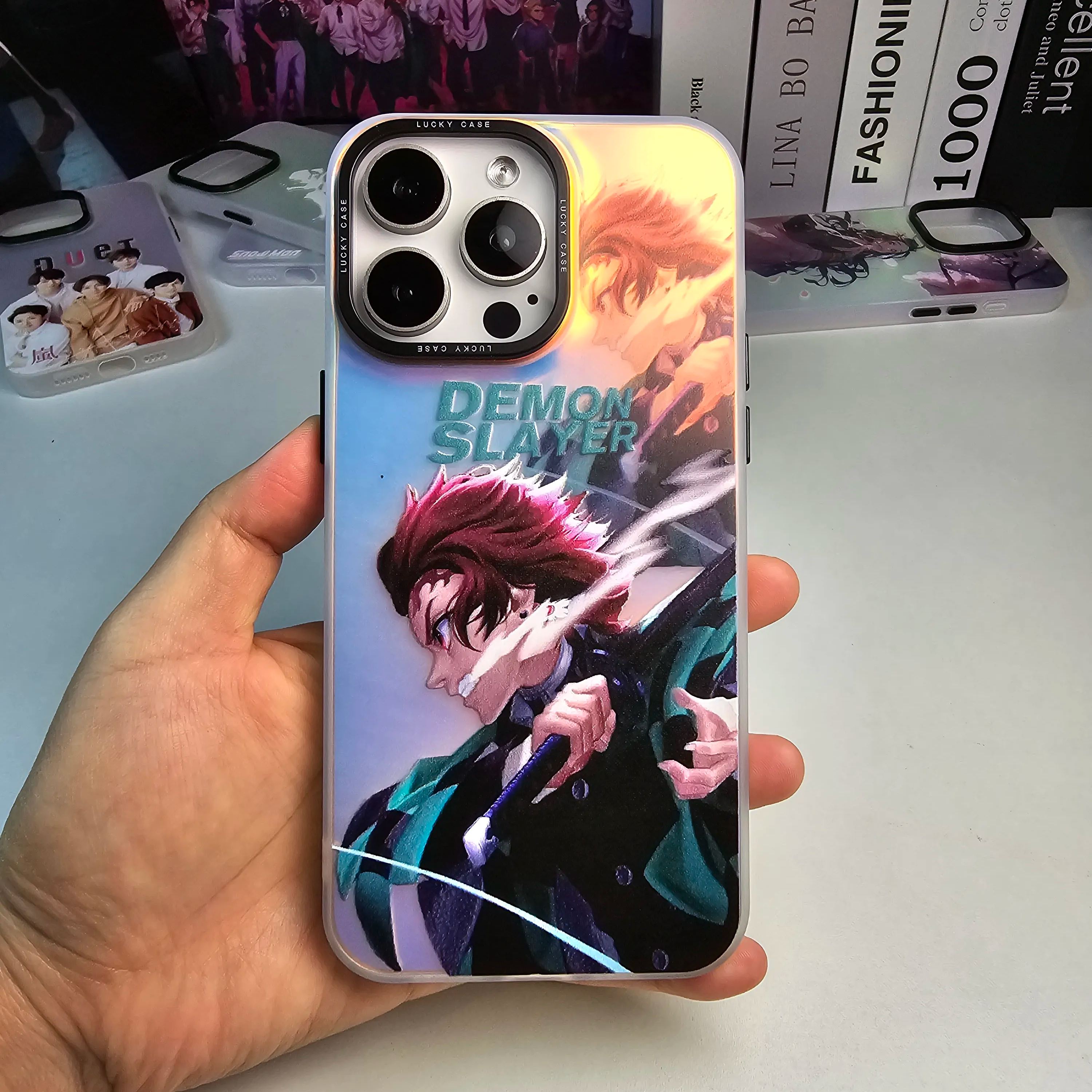 レーザーグラデーションスマートフォンケース【鬼滅の刃】5種類