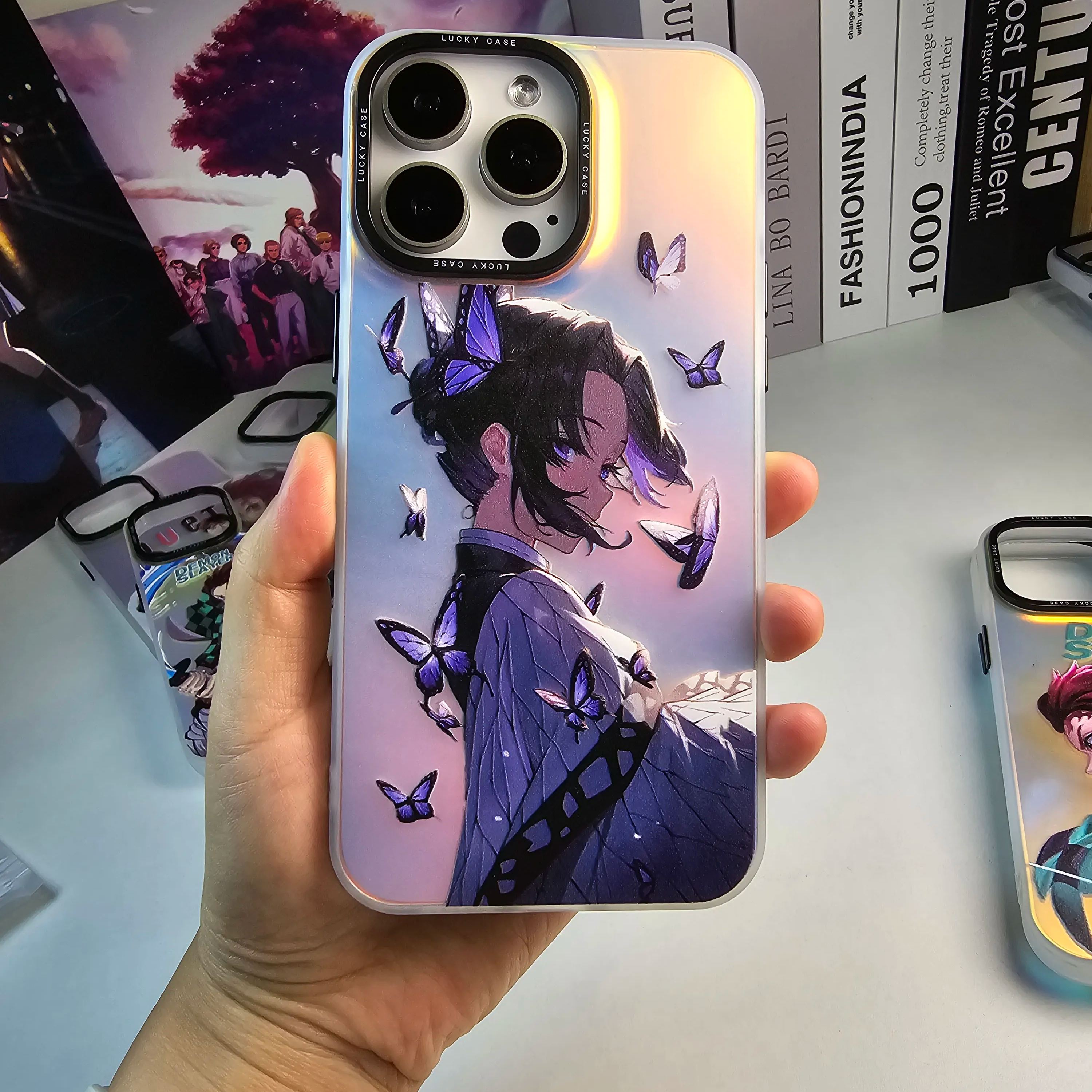 レーザーグラデーションスマートフォンケース【鬼滅の刃】5種類