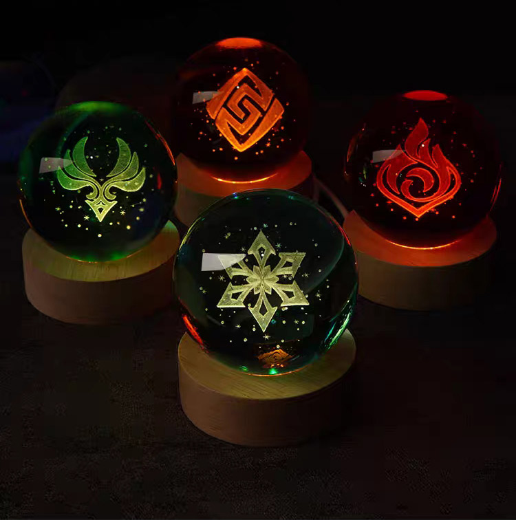 原神 神の目 水晶球 ナイトライト 6CM