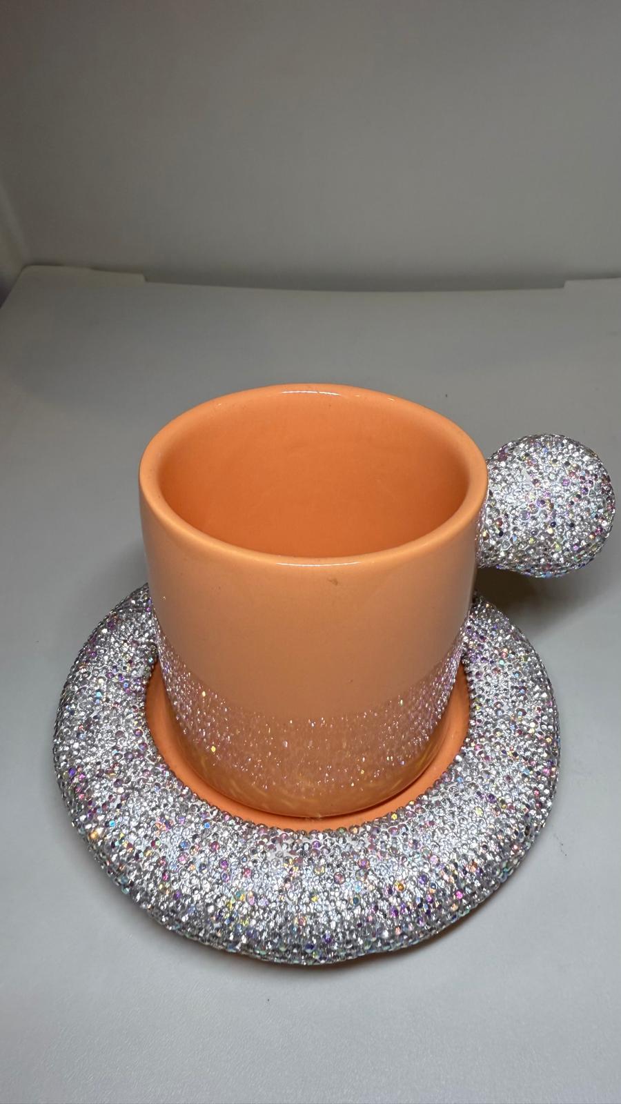 Porcelain Mug with Thick Saucer