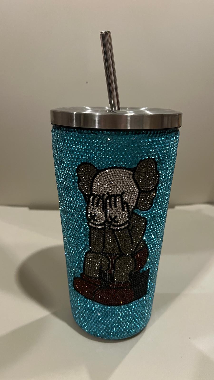 Thermal Mug Steel Cover w/ Steel Straw (Cover No Bling) - KAWS