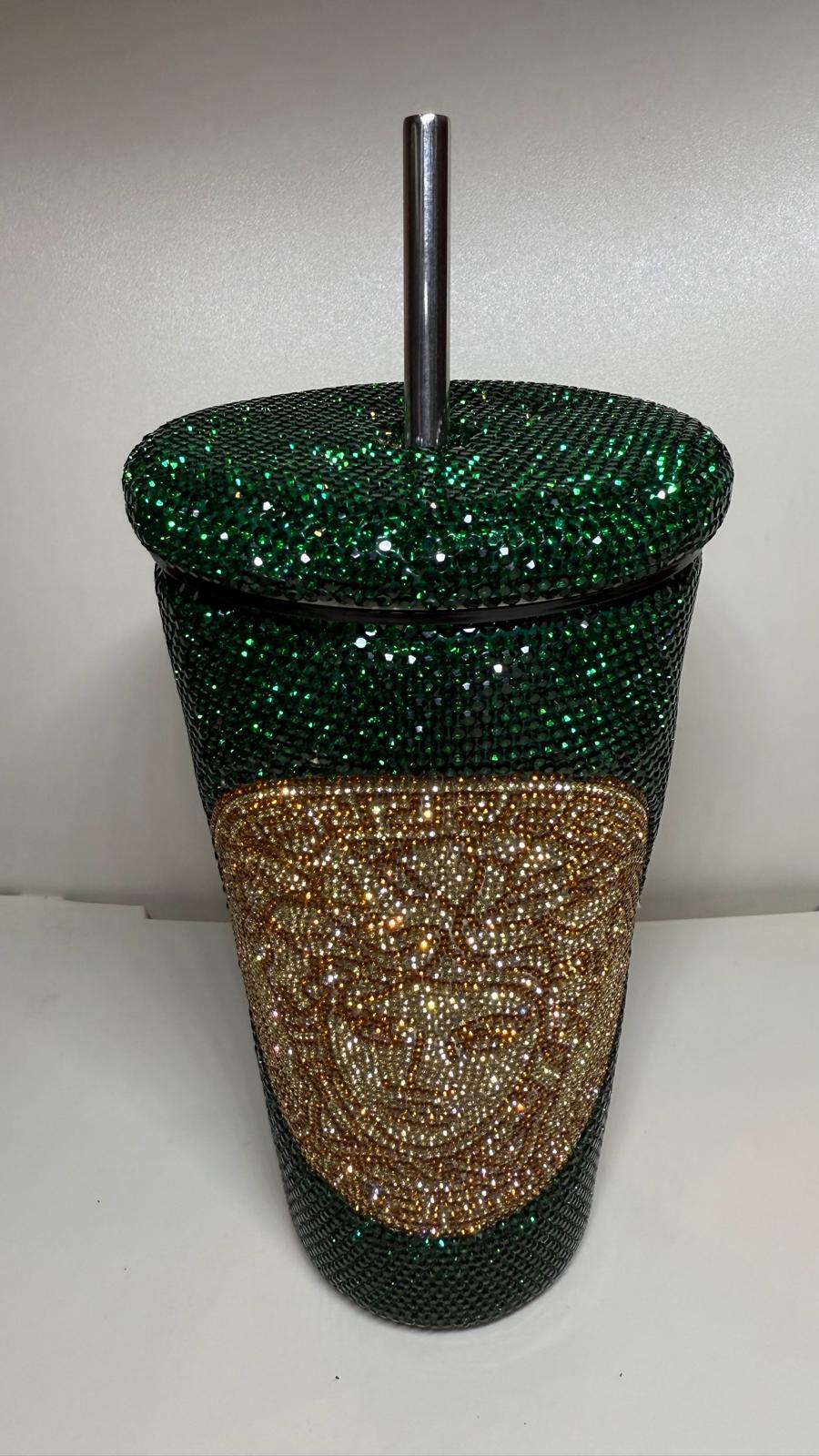 Thermal Mug Steel Cover with Steel Straw FULL BLING - VS Big Face