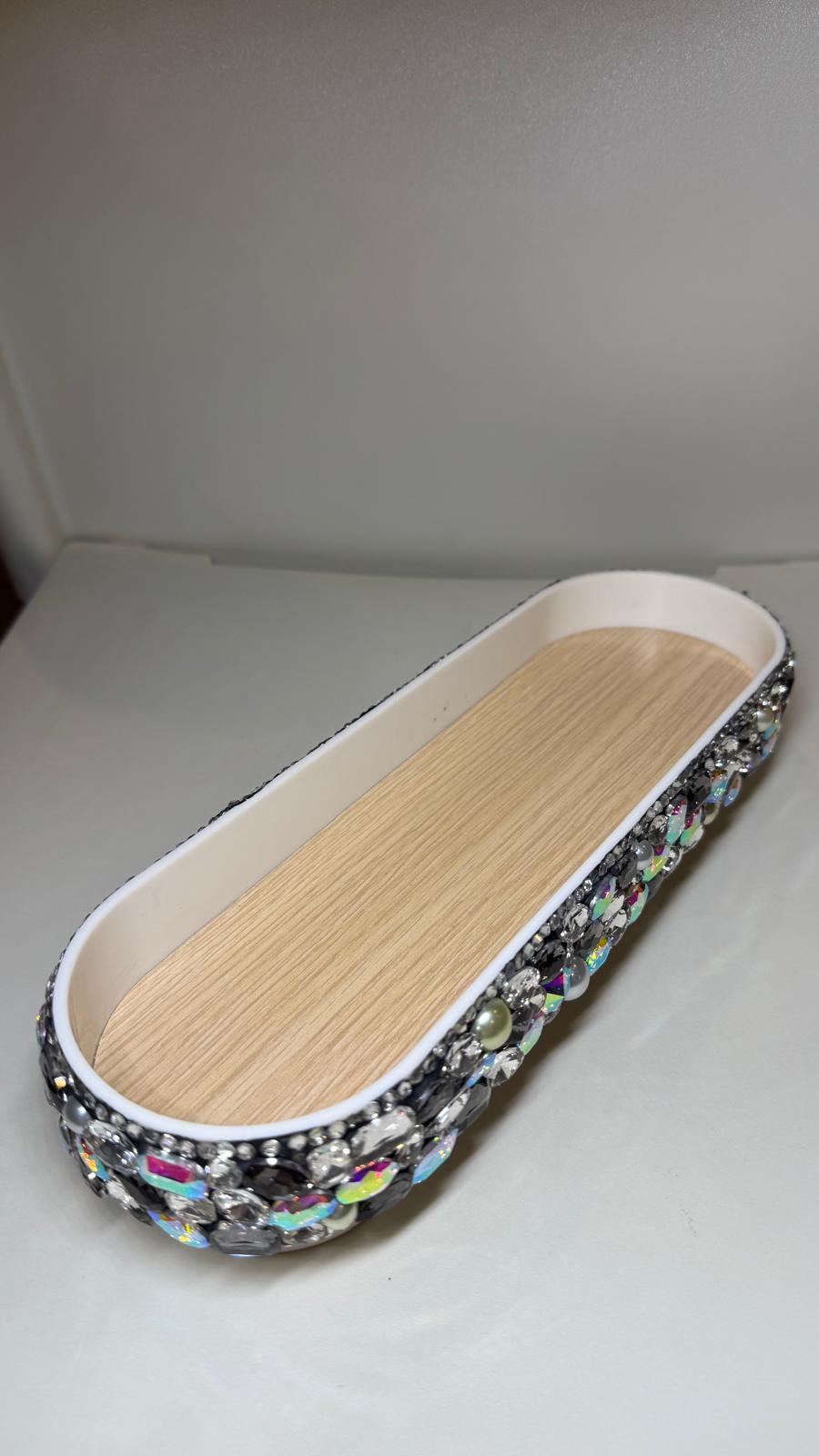 Tray with Stand - OVAL Big Crystal