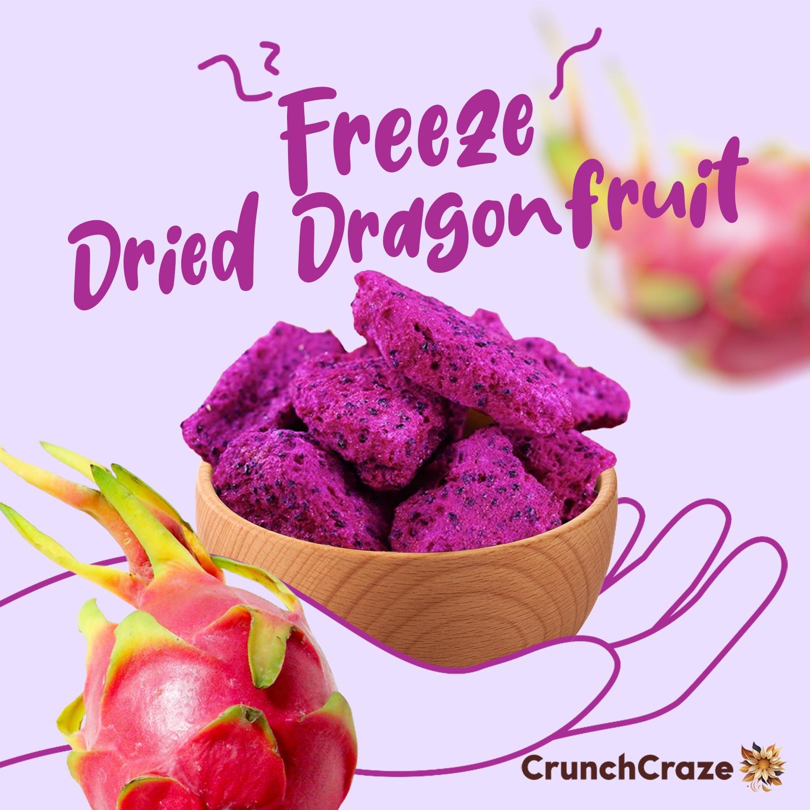 Freeze Dried Dragon Fruit(50g)