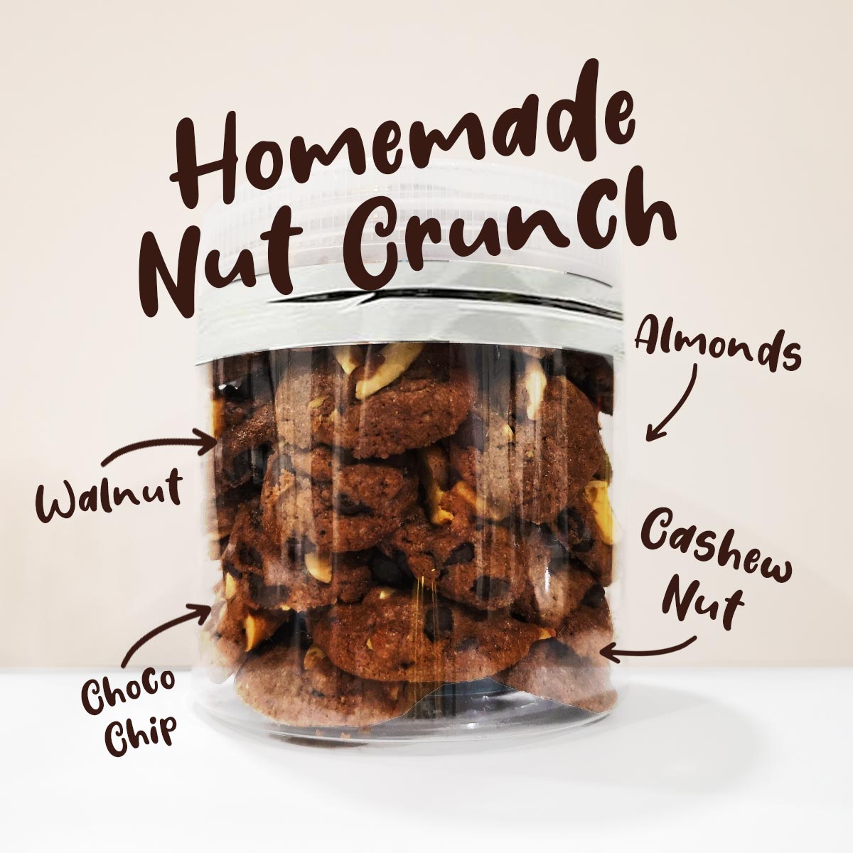Homemade Nut Crunch (Walnut, Almond, Cashew nut, Choco chip)