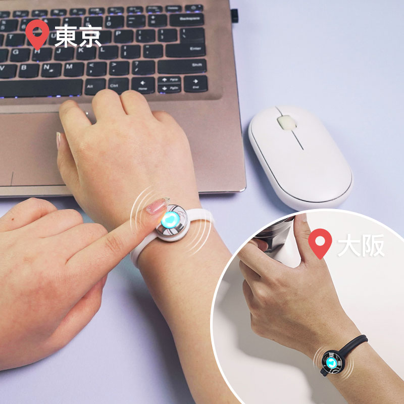 Candy 長距離タッチブレスレット スマートブレスレット ペアブレスレット インタラクティブ可能 (Black+White) Style B