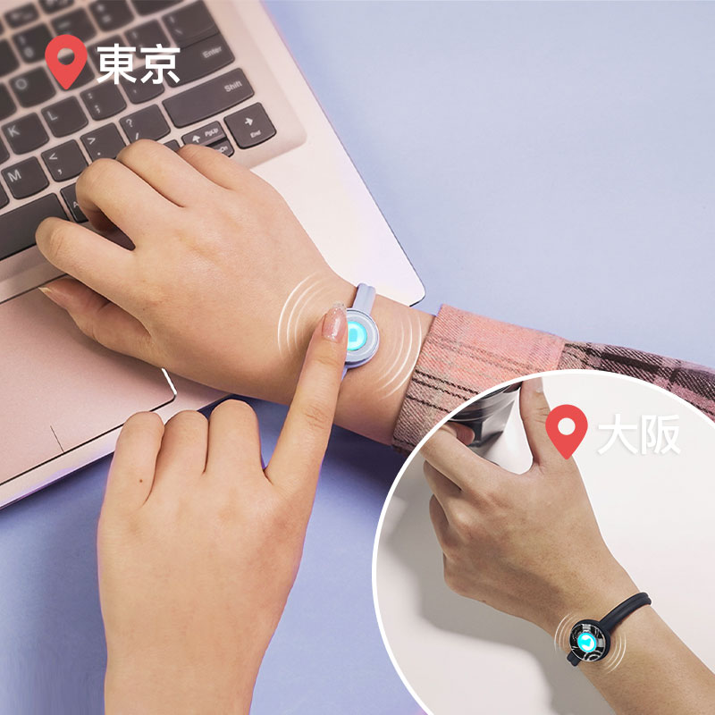 Candy  長距離タッチブレスレット スマートブレスレット ペアブレスレット インタラクティブ可能 (Marshmallow Blue) Style A