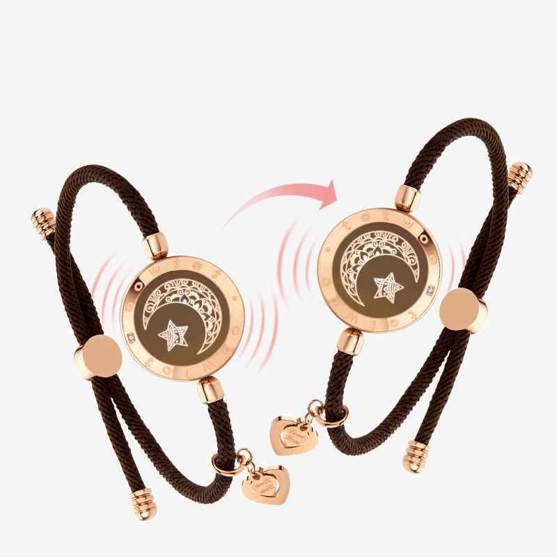 Moon&Moon Smart Vibration Bracelets with Milan Rope(Brown+Brown)