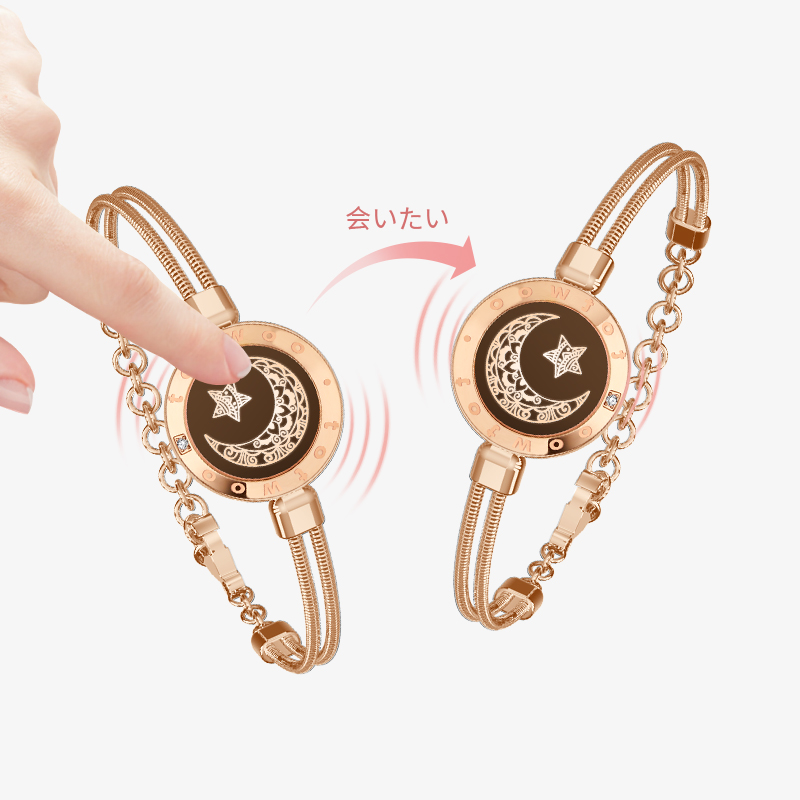 Sun&moon Couple Bracelets(snake chain)/ Totwoo Smart jewelry/touch 