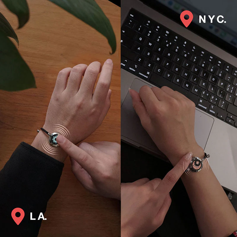 ミラノロープ付きサン＆ムーンタッチブレスレット（シルバー+シルバー）