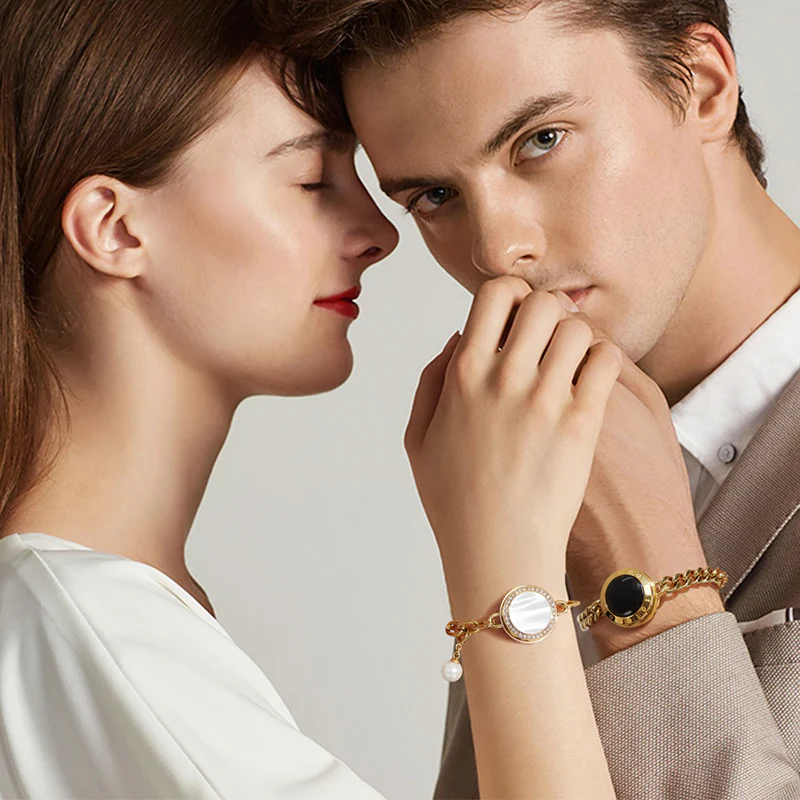 ソウルメイト 2.0 タッチブレスレット (ゴールド キューバン チェーン + ゴールド フィガロ チェーン)