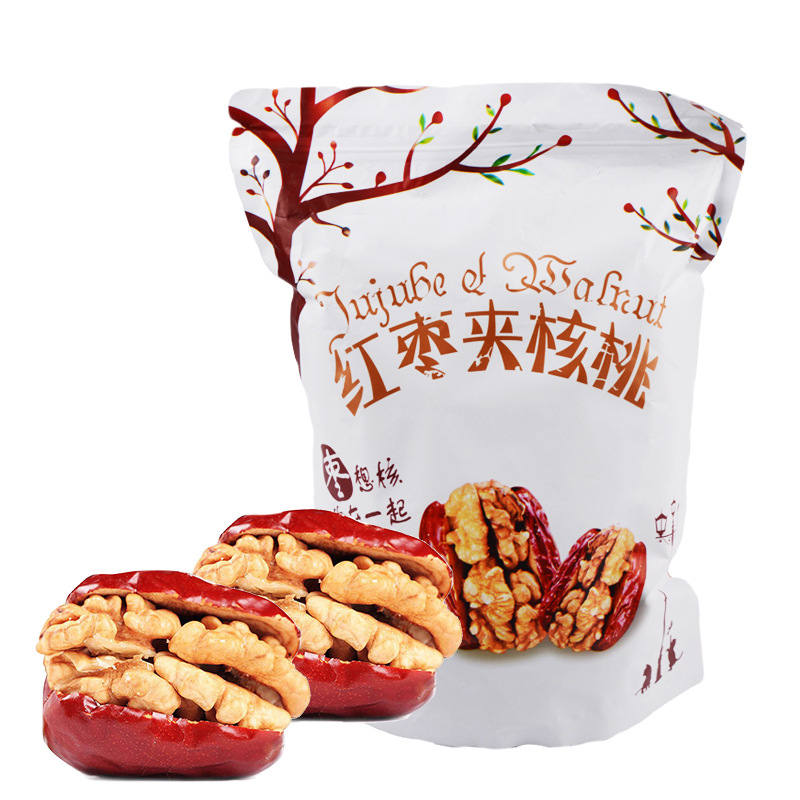 【新疆特產批發】紅棗夾核桃500g