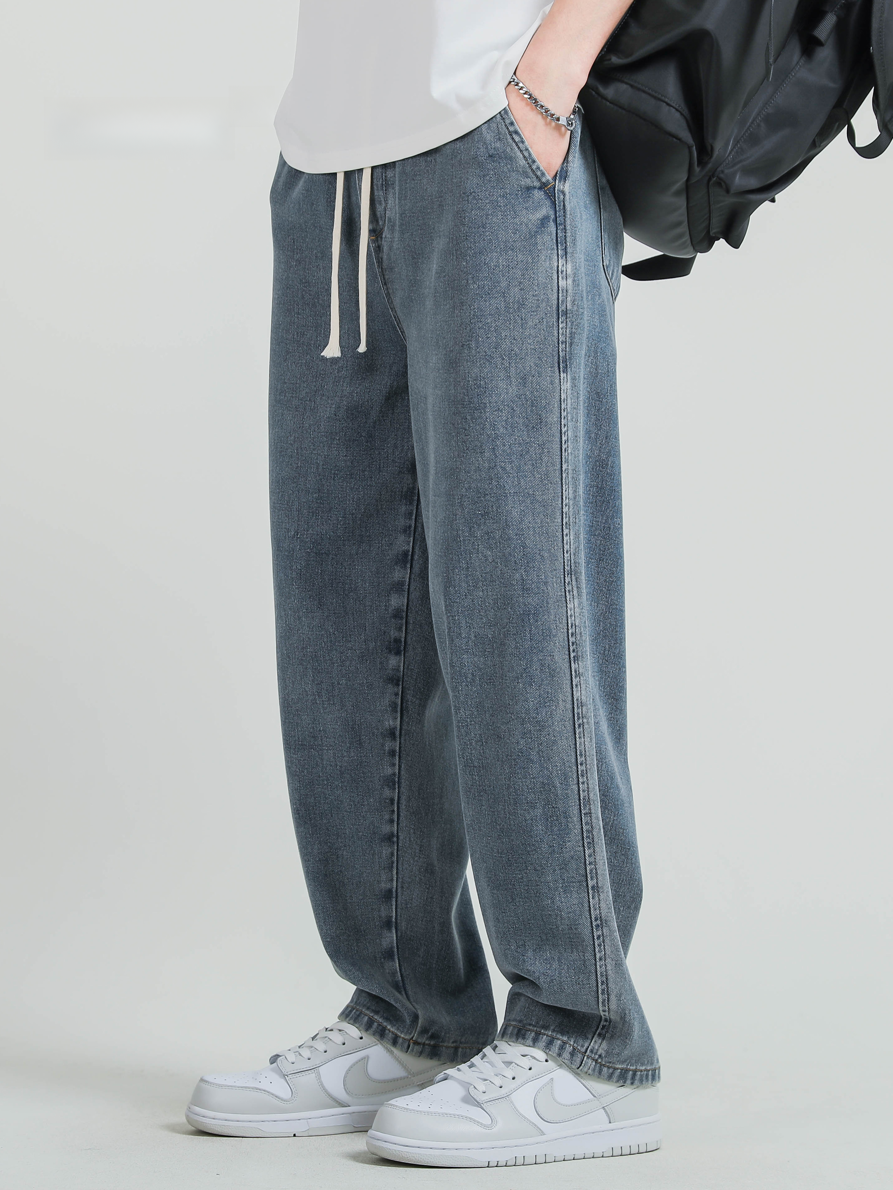 New Wide Leg Jeans for Men's Loose Fitting Straight Leg Floor Long Pants  Trend – the best products in the Joom Geek online store