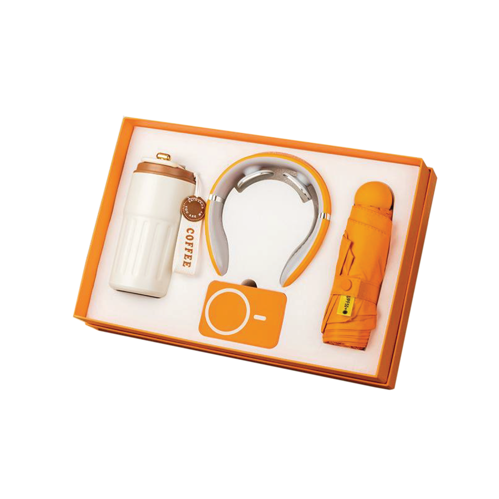 Gift Box 4 in 1 Neck Massager + Powerbank + Mini Umbrella + Coffee Flask