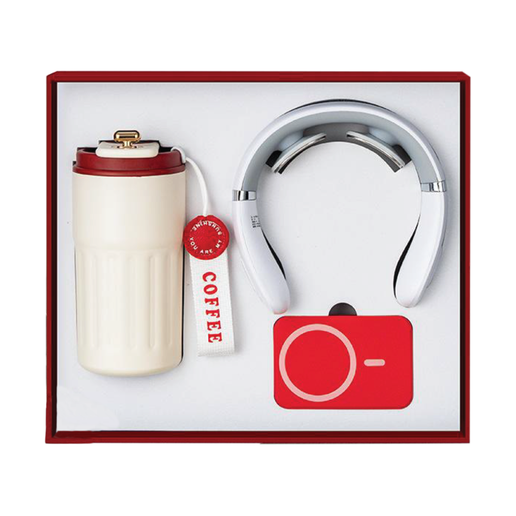 Gift Box 3 in 1 Coffee Flask + Neck Massager + Powerbank