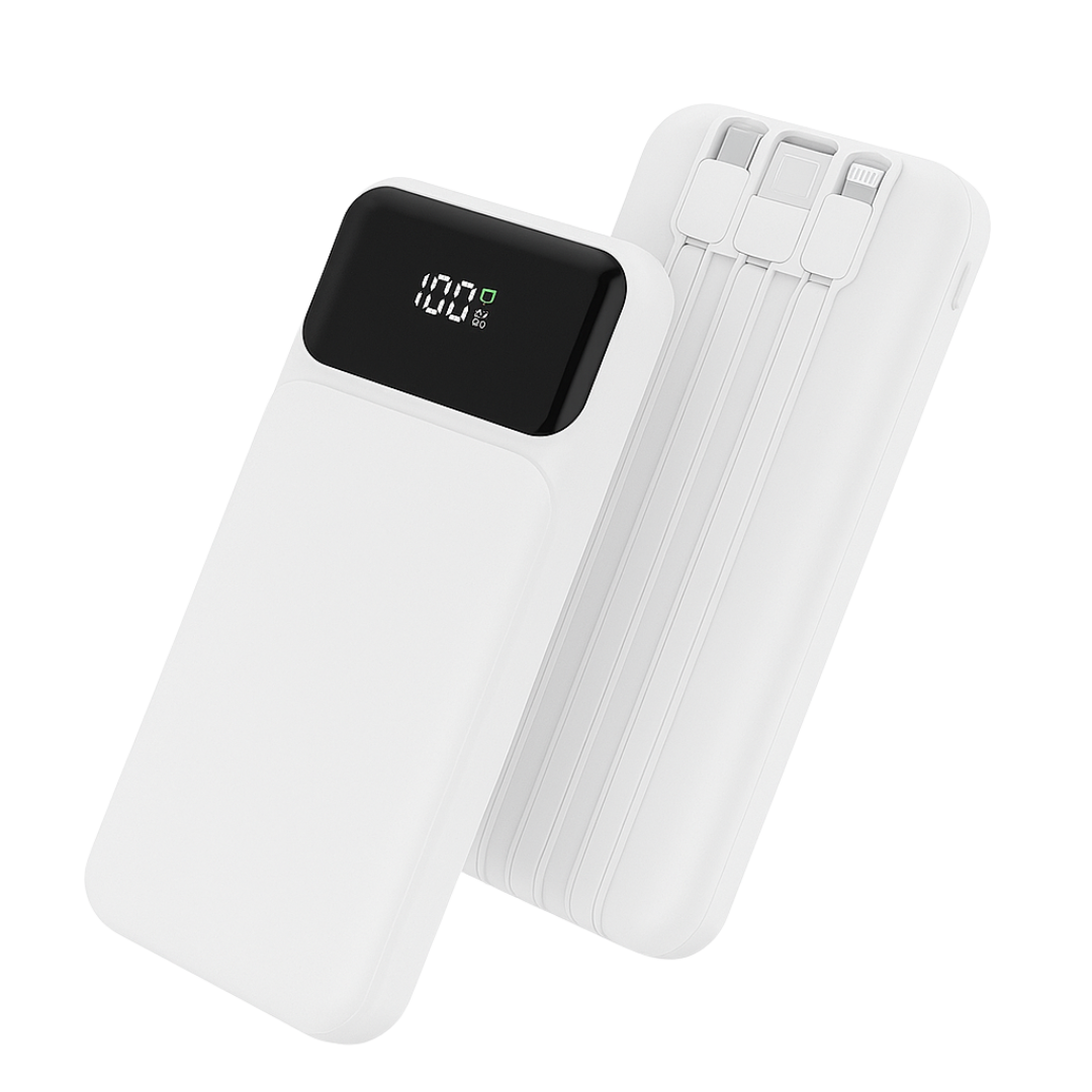 Power Bank with Built-in Cable PD 22.5W Super Fast Charging, 10000/20000/30000mAh