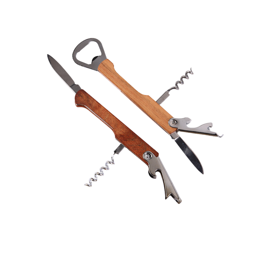 Multifunction Wooden Handle Bottle Opener