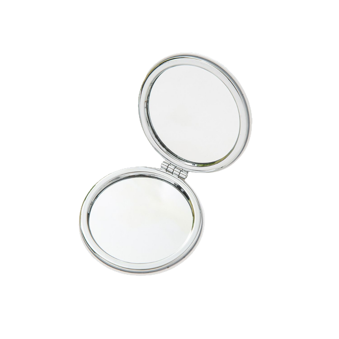 Pocket Folding Mirror Double-Sided Compact PU Makeup Mirror, Portable