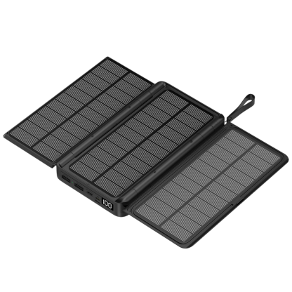 Solar Power Bank 20000mAh 3C Certified, Full Capacity, Digital Display, Wireless Charging with Flashlight