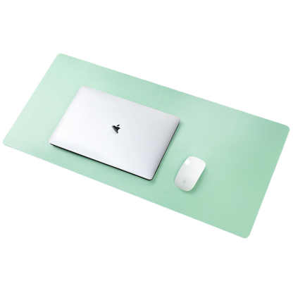 PU Leather Desk Mat Large Waterproof Keyboard & Mouse Pad, Solid Color, Double-Sided