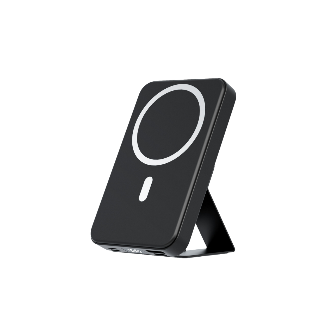 MagSafe Wireless Power Bank – Built-In Cable & Foldable Stand