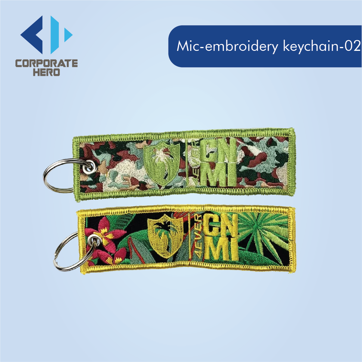 Embroidered Keychain Tag Custom Personalized 