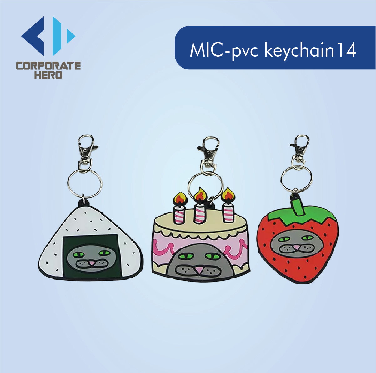 Custom Birthday Cake Rubber PVC Keychain Custom Personalized