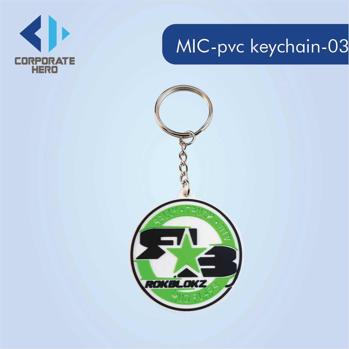 Plain Double Sided Letter PVC Keychain