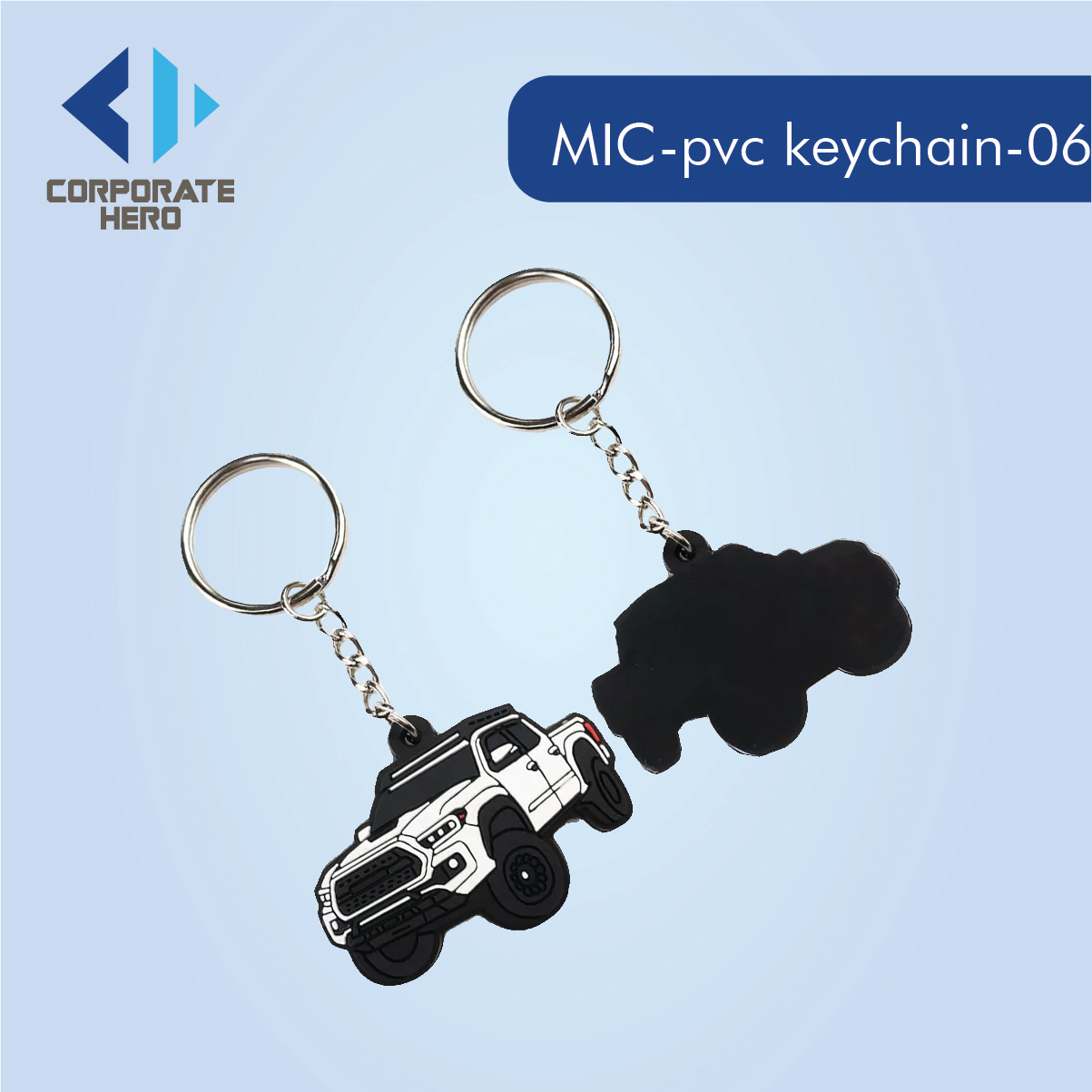 Cute Cartoon Car Shaped PVC Keychain Custom Personalized