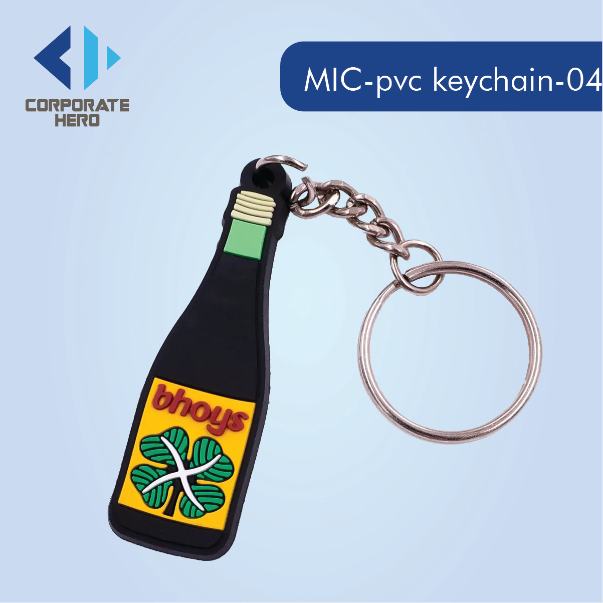 Cartoon wine bottle Shaped PVC Keychain Custom Personalized