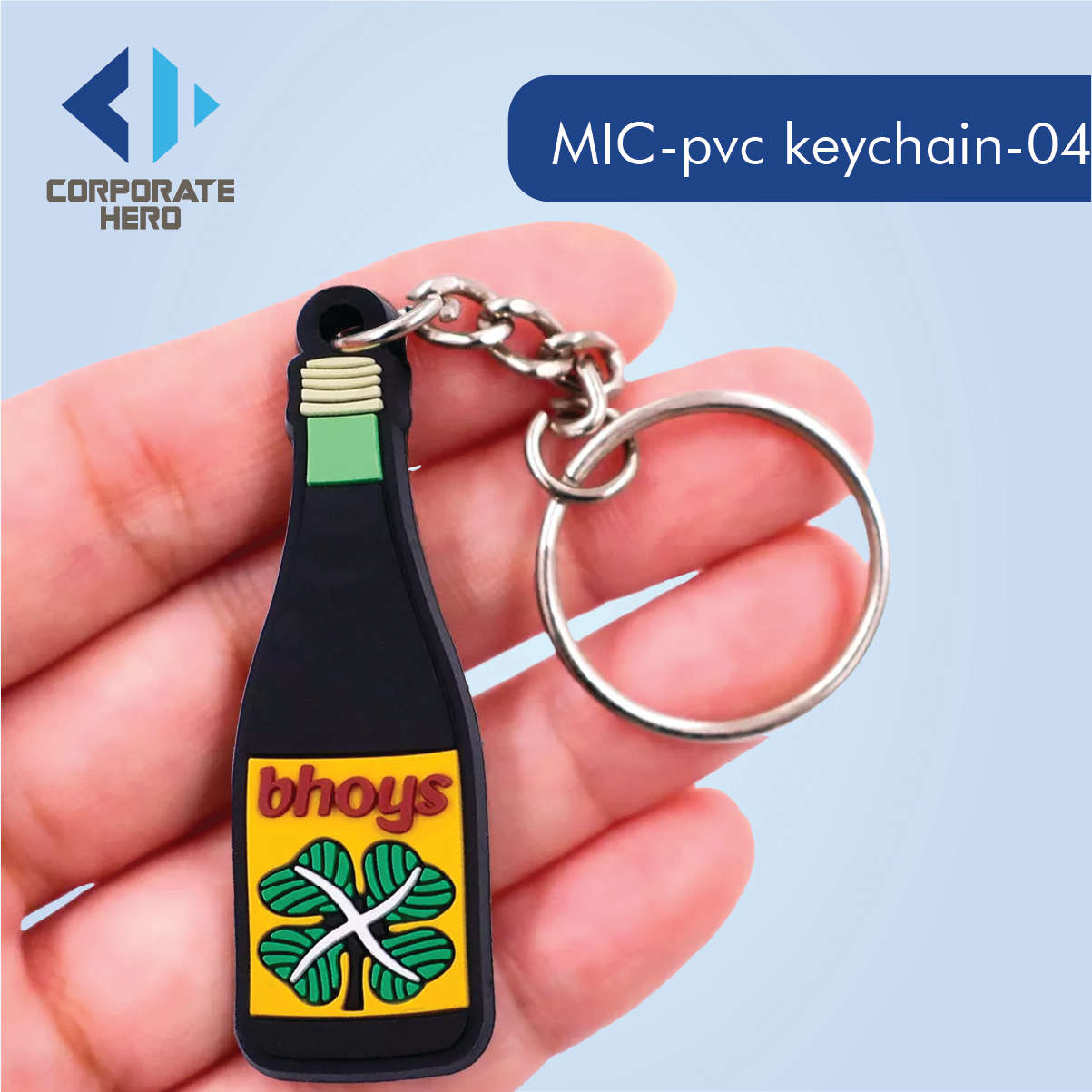 Cartoon wine bottle Shaped PVC Keychain Custom Personalized