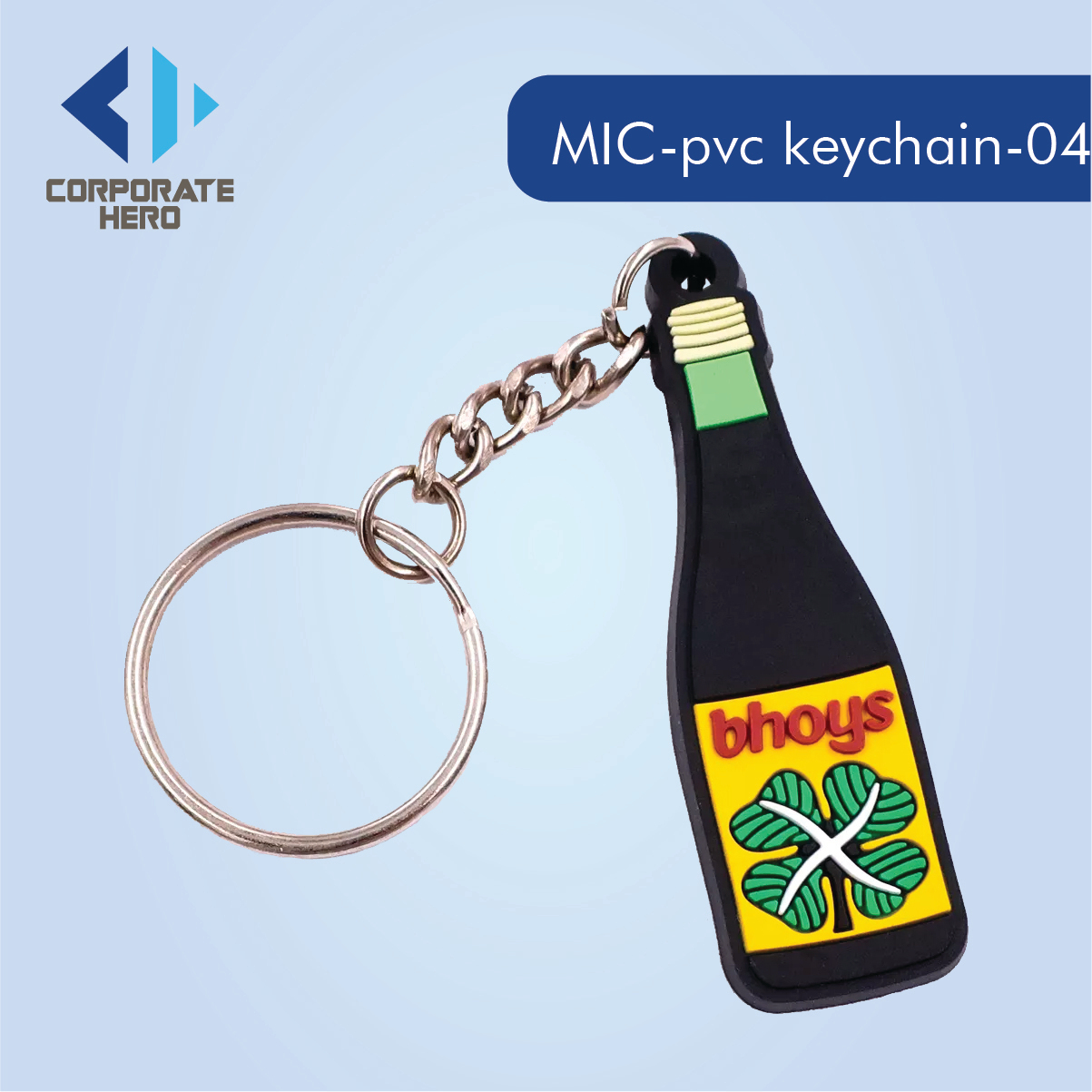 Cartoon wine bottle Shaped PVC Keychain Custom Personalized