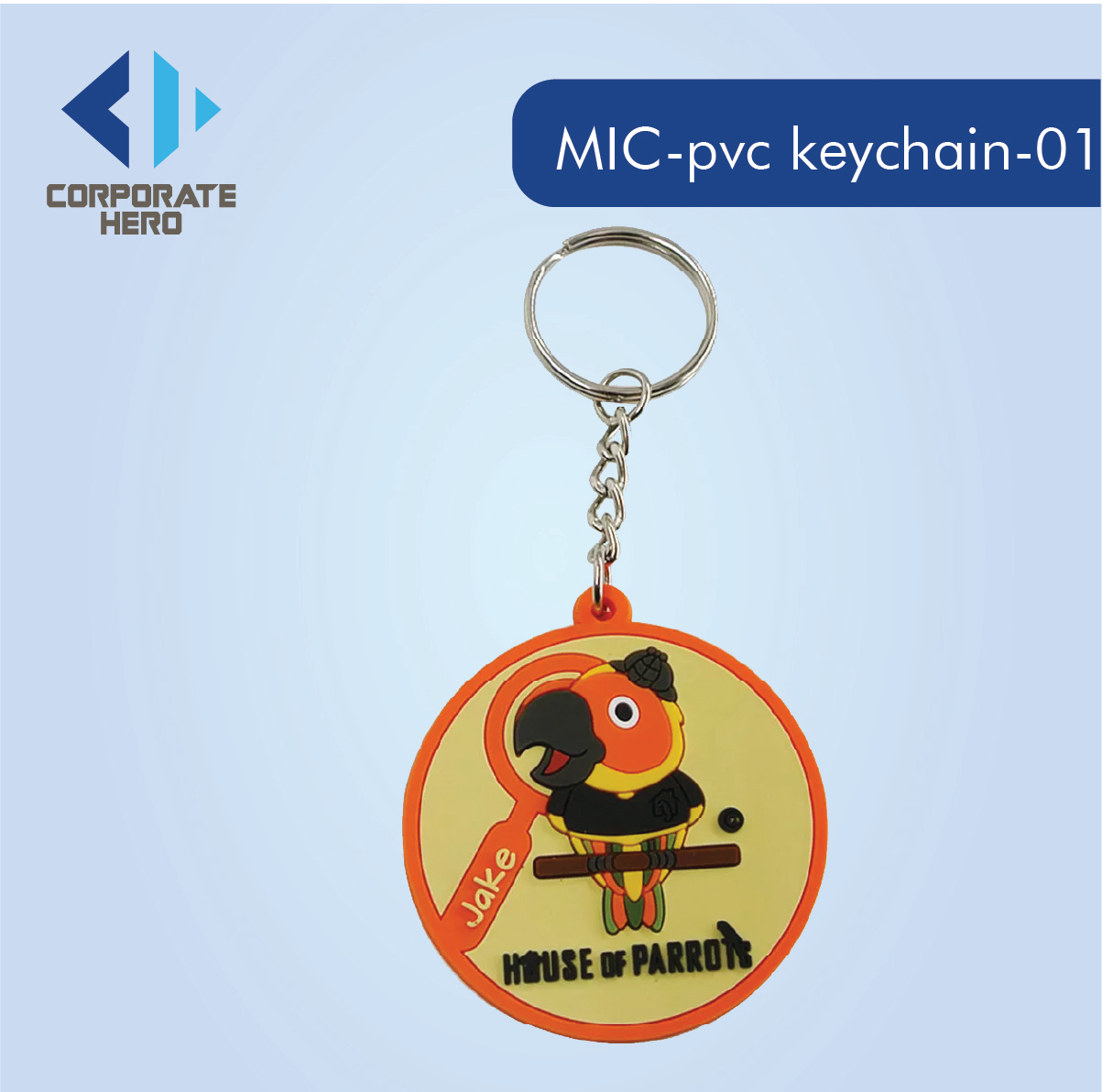 Cartoon Animal Rubber PVC Keychain Custom