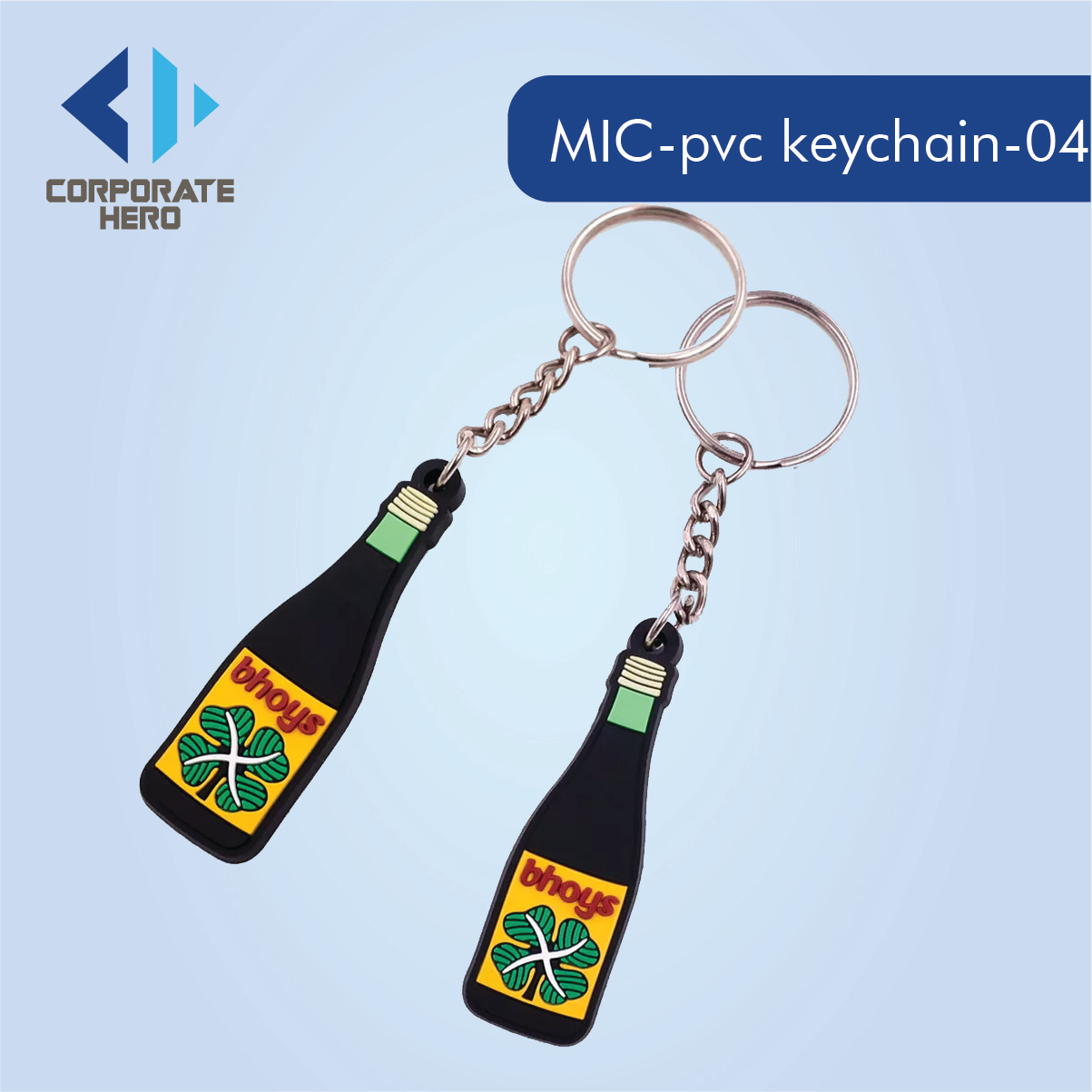Cartoon wine bottle Shaped PVC Keychain Custom Personalized