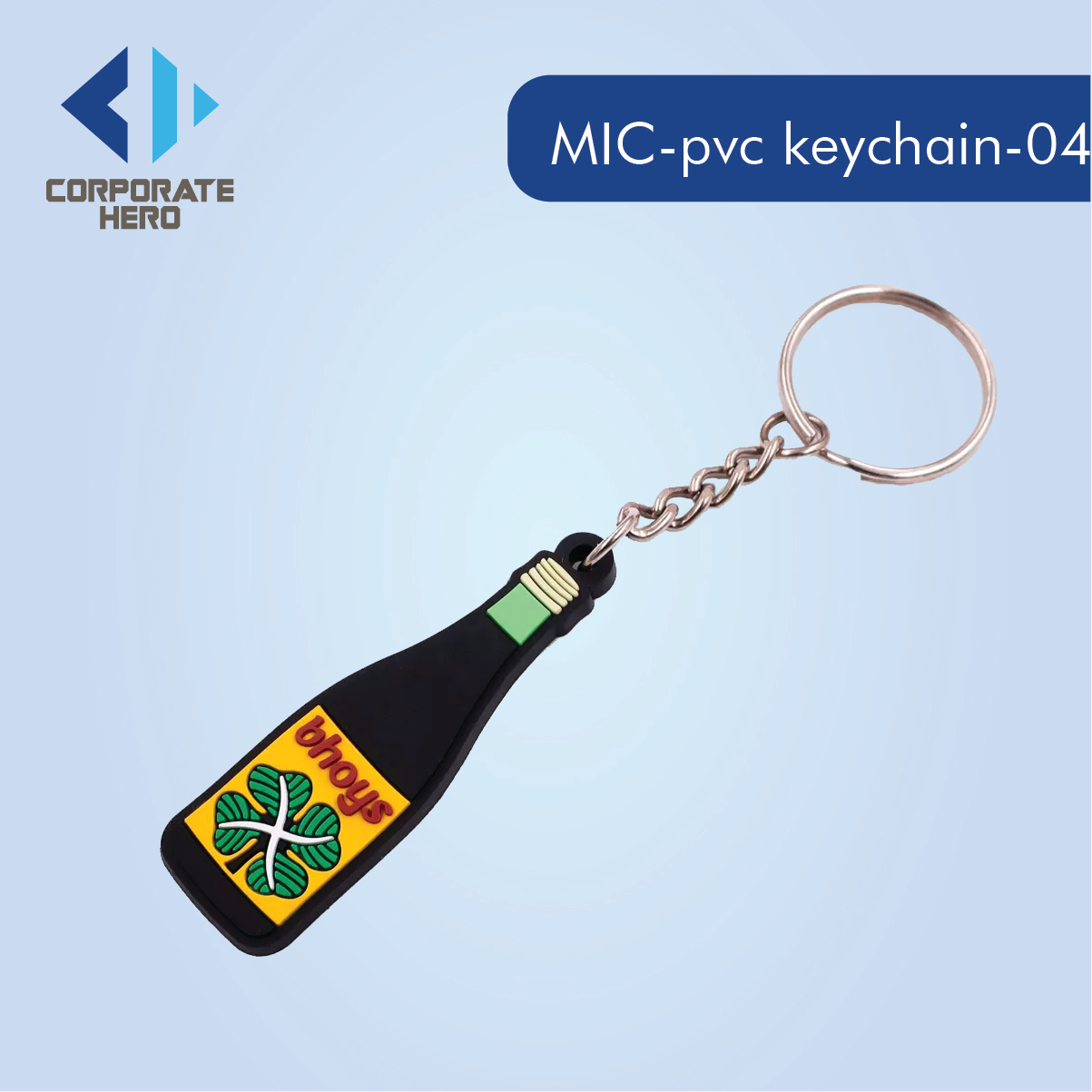 Cartoon wine bottle Shaped PVC Keychain Custom Personalized