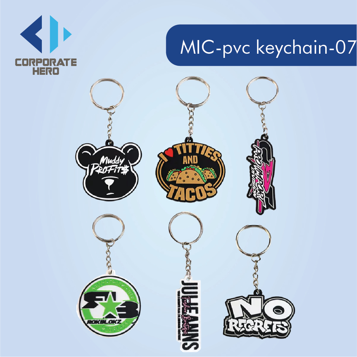 Portable Soft PVC Keychain Custom Personalized