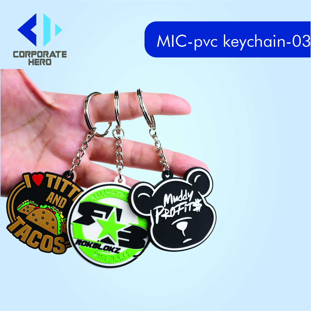 Plain Double Sided Letter PVC Keychain
