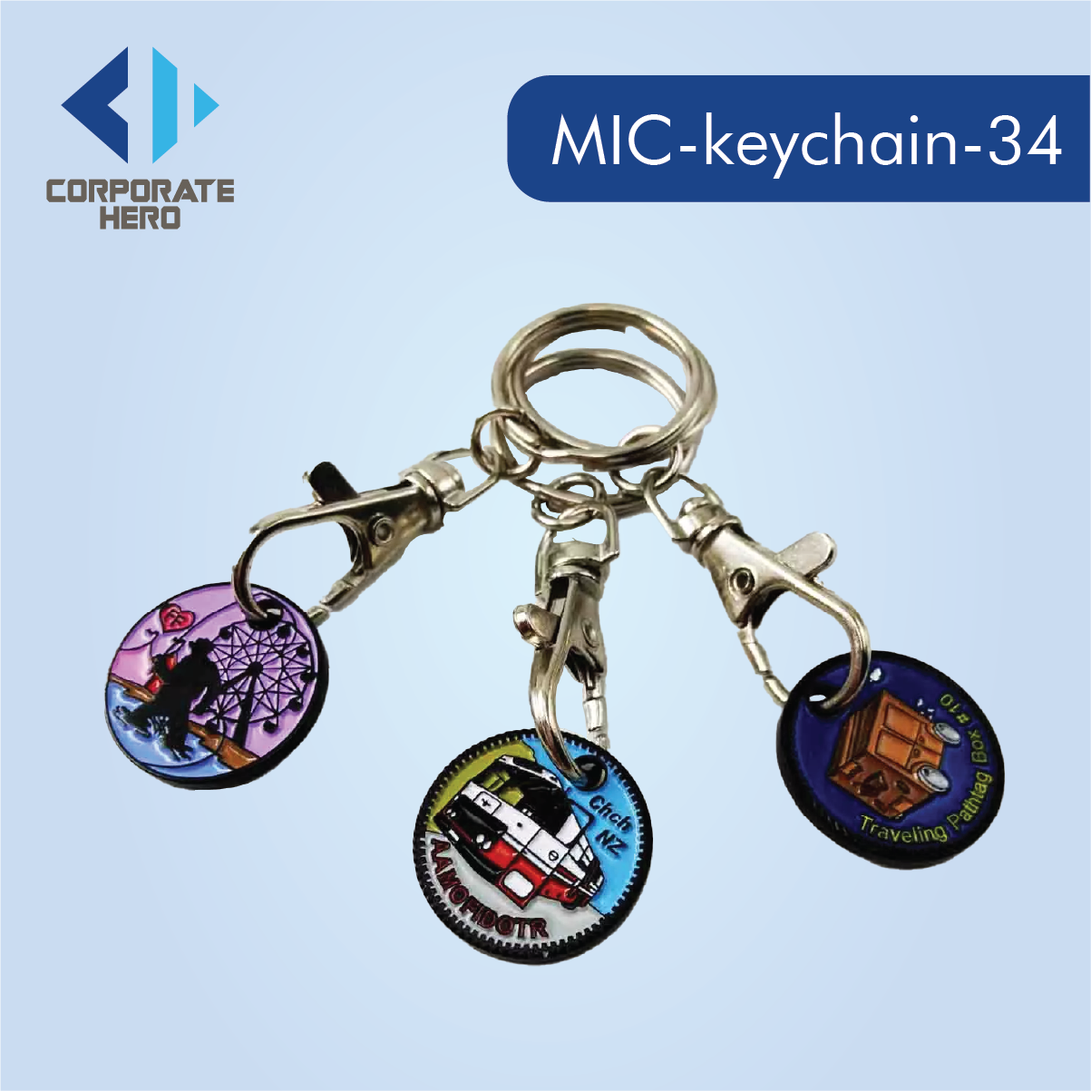 Cheap Custom Metal Trolley Token Keychain Custom Personalized