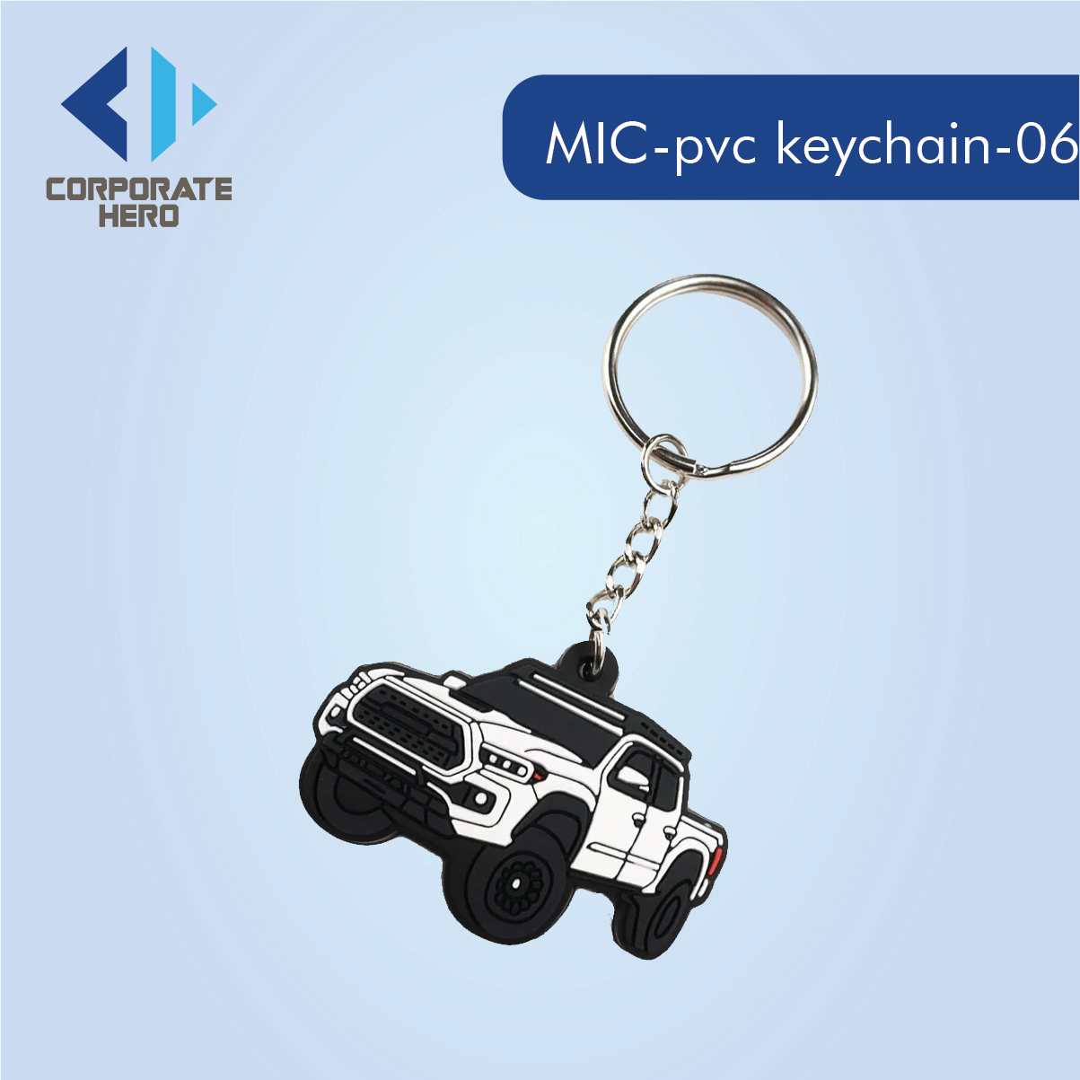 Cute Cartoon Car Shaped PVC Keychain Custom Personalized